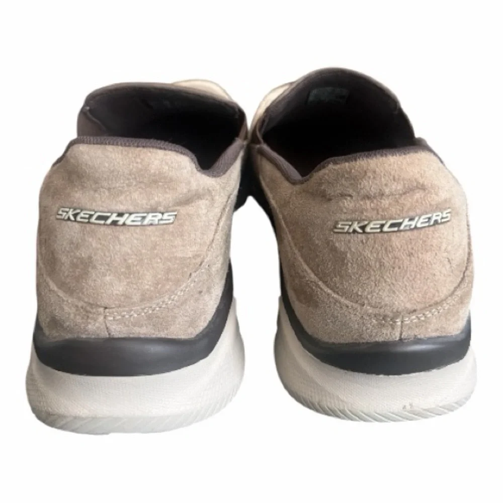 Skechers Suede Men's Beige Memory Foam Slip-On Loafers Size 12 NWOT - Picture 4 of 7